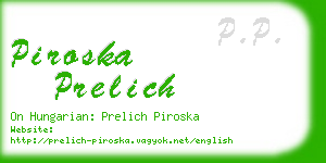 piroska prelich business card